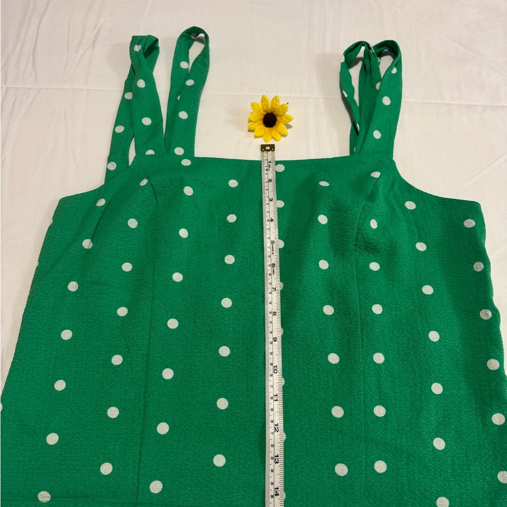 Polka Dot Tie-Strap Camisole in Green - Picture 7 of 13